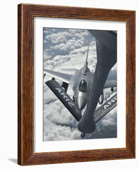 An F-16 from Colorado Air National Guard Refuels from a U.S. Air Force Kc-135 Stratotanker-Stocktrek Images-Framed Photographic Print