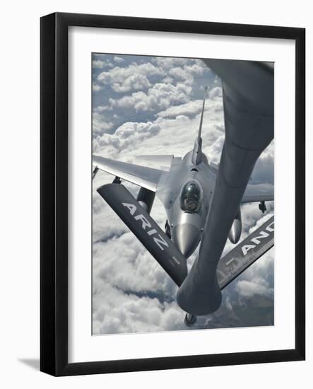 An F-16 from Colorado Air National Guard Refuels from a U.S. Air Force Kc-135 Stratotanker-Stocktrek Images-Framed Photographic Print