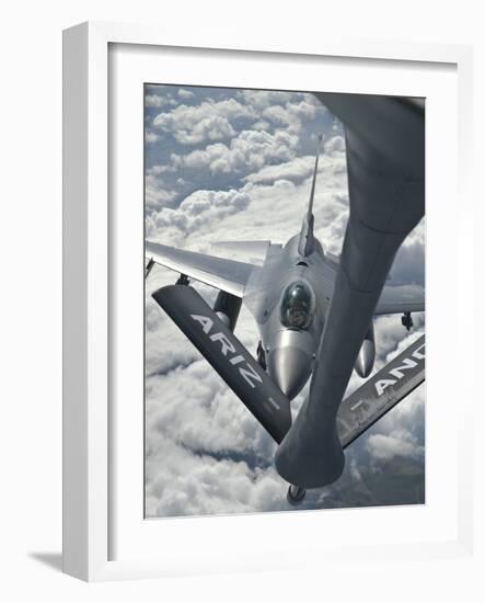 An F-16 from Colorado Air National Guard Refuels from a U.S. Air Force Kc-135 Stratotanker-Stocktrek Images-Framed Photographic Print