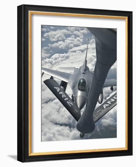 An F-16 from Colorado Air National Guard Refuels from a U.S. Air Force Kc-135 Stratotanker-Stocktrek Images-Framed Photographic Print