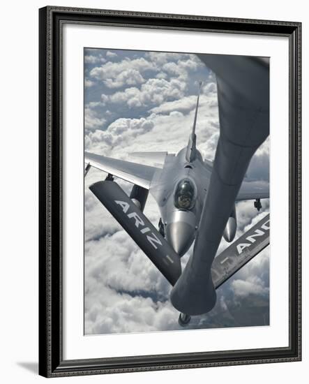 An F-16 from Colorado Air National Guard Refuels from a U.S. Air Force Kc-135 Stratotanker-Stocktrek Images-Framed Photographic Print