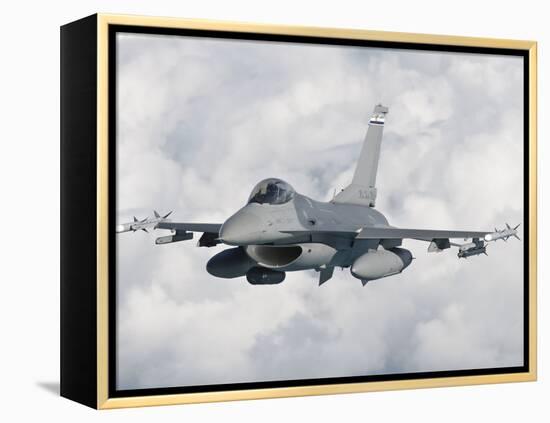 An F-16 from the Colorado Air National Guard in Flight over Brazil-Stocktrek Images-Framed Premier Image Canvas