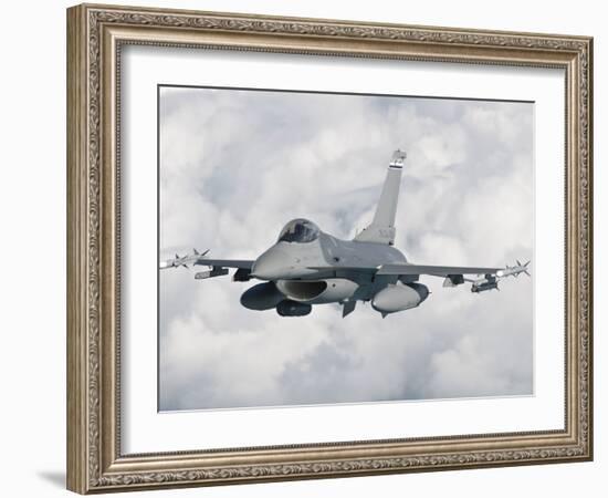 An F-16 from the Colorado Air National Guard in Flight over Brazil-Stocktrek Images-Framed Photographic Print