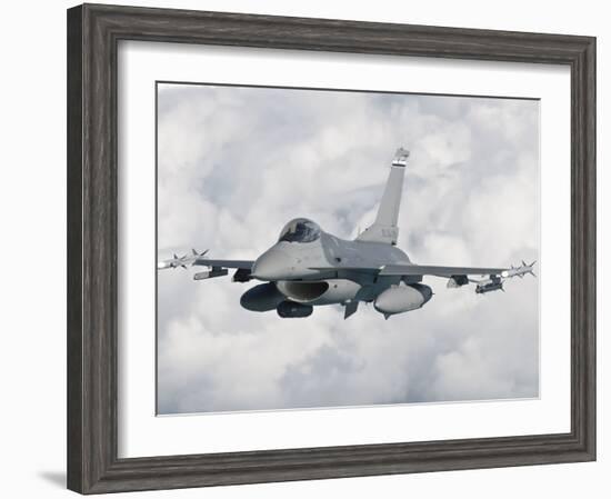 An F-16 from the Colorado Air National Guard in Flight over Brazil-Stocktrek Images-Framed Photographic Print