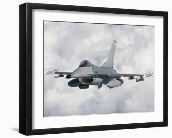 An F-16 from the Colorado Air National Guard in Flight over Brazil-Stocktrek Images-Framed Photographic Print