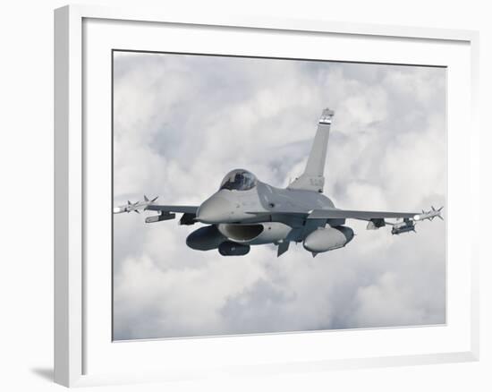 An F-16 from the Colorado Air National Guard in Flight over Brazil-Stocktrek Images-Framed Photographic Print