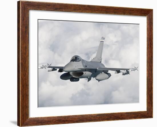 An F-16 from the Colorado Air National Guard in Flight over Brazil-Stocktrek Images-Framed Photographic Print