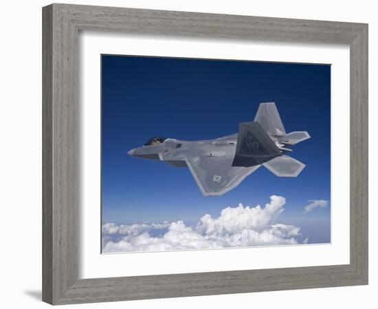 An F-22 Raptor Flies Around Southern New Mexico-Stocktrek Images-Framed Photographic Print