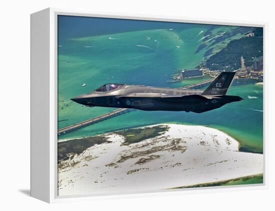 An F-35 Lightning II Flies Over Destin, Florida-Stocktrek Images-Framed Premier Image Canvas