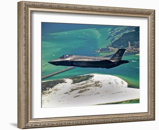 An F-35 Lightning II Flies Over Destin, Florida-Stocktrek Images-Framed Photographic Print