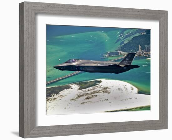 An F-35 Lightning II Flies Over Destin, Florida-Stocktrek Images-Framed Photographic Print