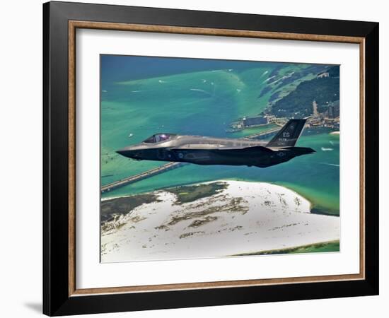 An F-35 Lightning II Flies Over Destin, Florida-Stocktrek Images-Framed Photographic Print