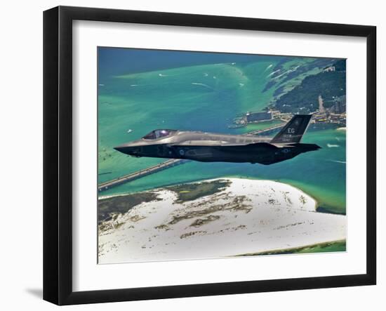 An F-35 Lightning II Flies Over Destin, Florida-Stocktrek Images-Framed Photographic Print