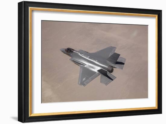 An F-35 Lightning Ii Flies over Edwards Air Force Base, California-null-Framed Premium Photographic Print
