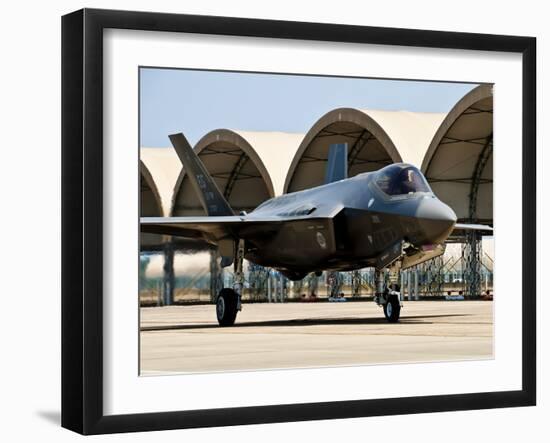 An F-35 Lightning II Taxiing at Eglin Air Force Base, Florida-Stocktrek Images-Framed Photographic Print