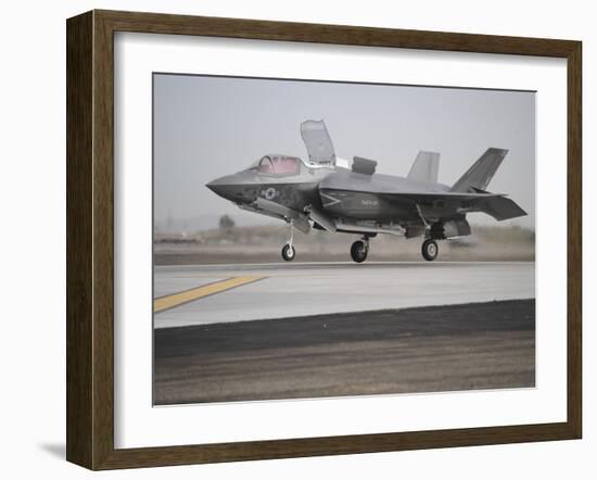 An F-35B Lightning II Joint Strike Fighter Prepares To Make a Vertical Landing-Stocktrek Images-Framed Photographic Print