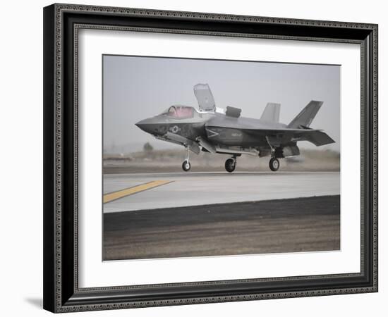 An F-35B Lightning II Joint Strike Fighter Prepares To Make a Vertical Landing-Stocktrek Images-Framed Photographic Print