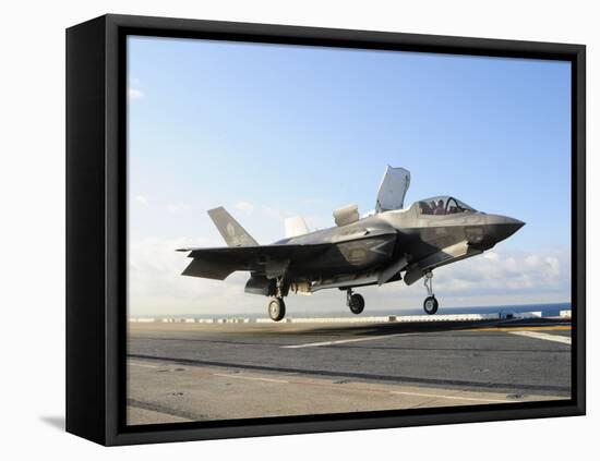 An F-35B Lightning II Lifts Off the Flight Deck of USS Wasp-Stocktrek Images-Framed Premier Image Canvas