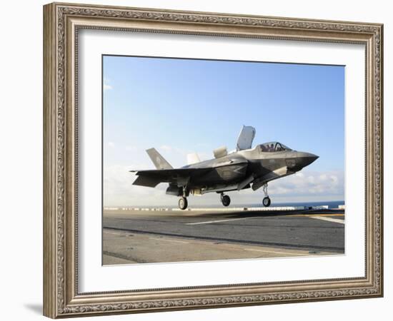 An F-35B Lightning II Lifts Off the Flight Deck of USS Wasp-Stocktrek Images-Framed Photographic Print