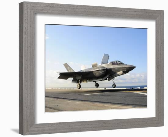 An F-35B Lightning II Lifts Off the Flight Deck of USS Wasp-Stocktrek Images-Framed Photographic Print