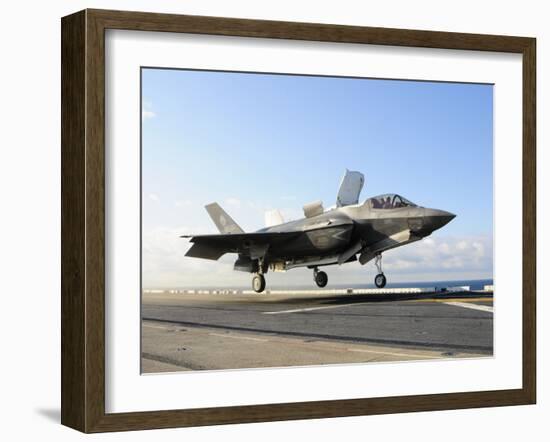 An F-35B Lightning II Lifts Off the Flight Deck of USS Wasp-Stocktrek Images-Framed Photographic Print