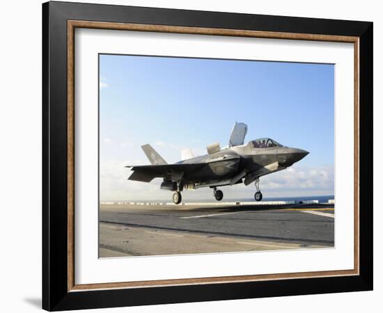 An F-35B Lightning II Lifts Off the Flight Deck of USS Wasp-Stocktrek Images-Framed Photographic Print