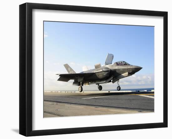 An F-35B Lightning II Lifts Off the Flight Deck of USS Wasp-Stocktrek Images-Framed Photographic Print