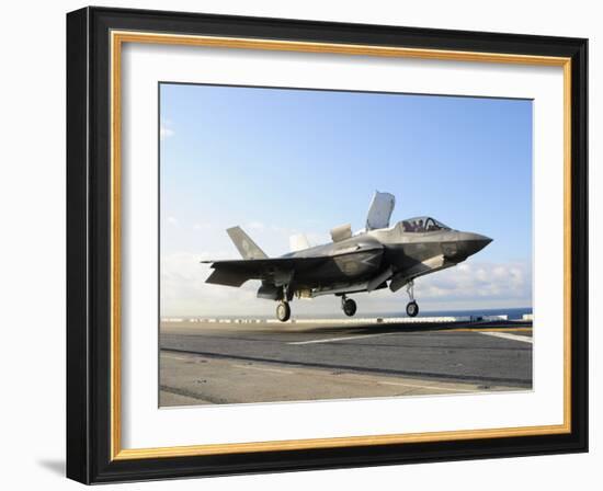 An F-35B Lightning II Lifts Off the Flight Deck of USS Wasp-Stocktrek Images-Framed Photographic Print