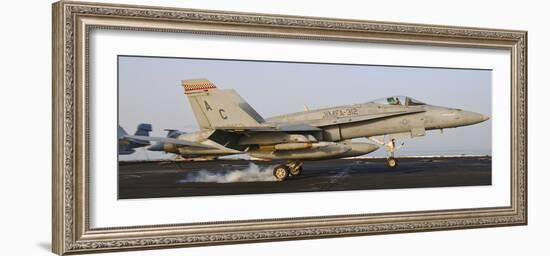 An F/A-18 Hornet Lands Aboard USS Harry S. Truman-Stocktrek Images-Framed Photographic Print