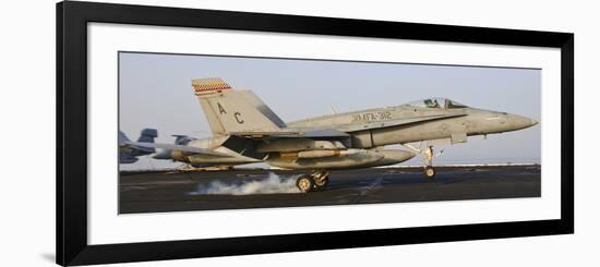 An F/A-18 Hornet Lands Aboard USS Harry S. Truman-Stocktrek Images-Framed Photographic Print