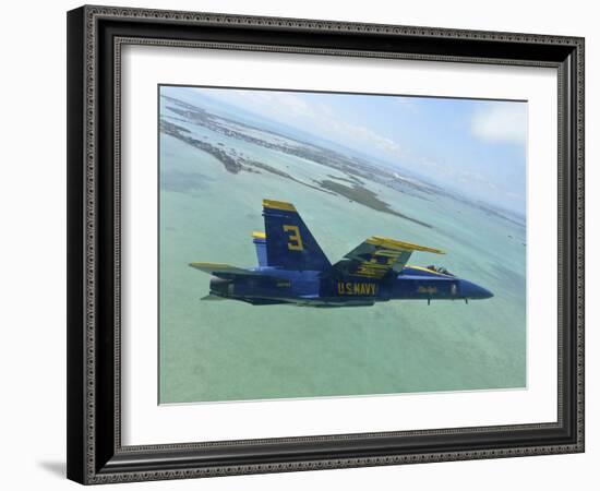 An F/A-18 Hornet of the Blue Angels Flies Over the Florida Keys-Stocktrek Images-Framed Photographic Print