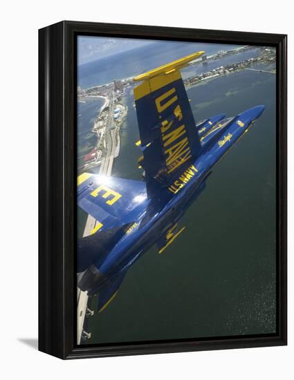 An F/A-18 Hornet of the Blue Angels Over Pensacola Beach, Florida-Stocktrek Images-Framed Premier Image Canvas