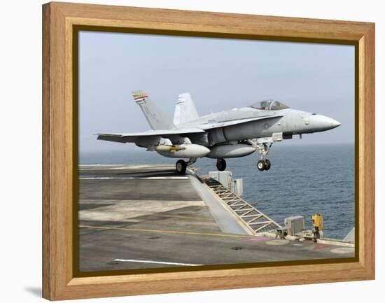 An F/A-18C Hornet Launches from the Aircraft Carrier USS Harry S. Truman-Stocktrek Images-Framed Premier Image Canvas