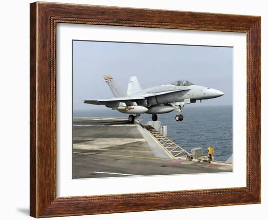 An F/A-18C Hornet Launches from the Aircraft Carrier USS Harry S. Truman-Stocktrek Images-Framed Photographic Print