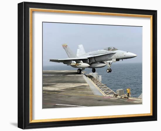 An F/A-18C Hornet Launches from the Aircraft Carrier USS Harry S. Truman-Stocktrek Images-Framed Photographic Print