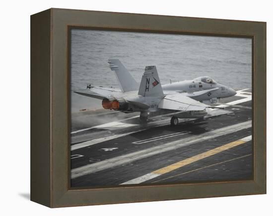 An F-A-18C Hornet Launches from the Aircraft Carrier USS Nimitz-null-Framed Premier Image Canvas