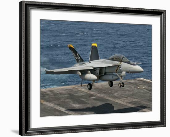 An F/A-18F Super Hornet Prepares to Land Aboard USS Eisenhower-Stocktrek Images-Framed Photographic Print