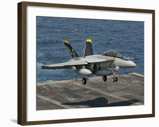 An F/A-18F Super Hornet Prepares to Land Aboard USS Eisenhower-Stocktrek Images-Framed Photographic Print