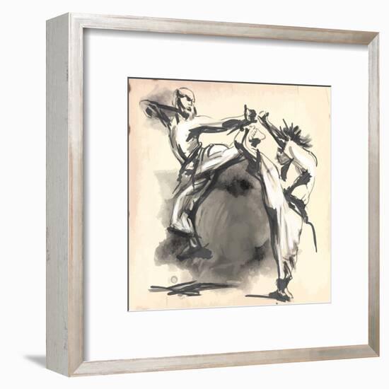 An Hand Drawn Converted Vector in Calligraphic Style from Series Martial Arts: Karate. Karate is a-KUCO-Framed Art Print