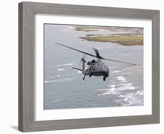 An HH-60G Pave Hawk Flies Along the Coastline of Okinawa, Japan-Stocktrek Images-Framed Photographic Print