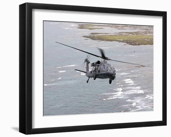 An HH-60G Pave Hawk Flies Along the Coastline of Okinawa, Japan-Stocktrek Images-Framed Photographic Print