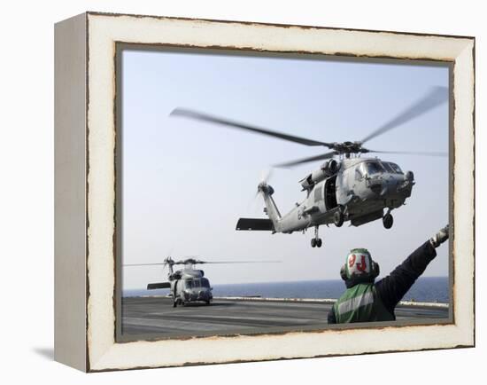 An HH-60H Sea Hawk Helicopter Takes Off from USS Ronald Reagan-Stocktrek Images-Framed Premier Image Canvas