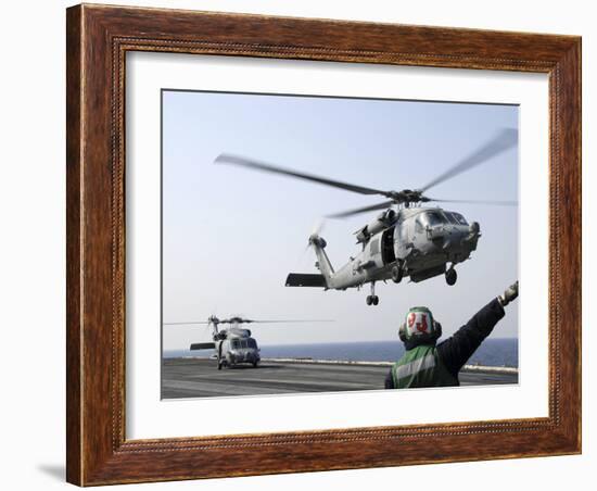 An HH-60H Sea Hawk Helicopter Takes Off from USS Ronald Reagan-Stocktrek Images-Framed Photographic Print