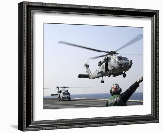 An HH-60H Sea Hawk Helicopter Takes Off from USS Ronald Reagan-Stocktrek Images-Framed Photographic Print