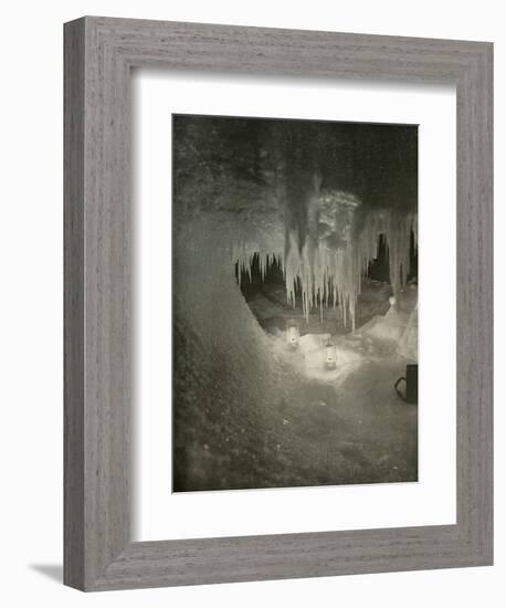 'An Ice Cavern in the Winter. Photographed by the Light of Hurricane Lamps', c1908, (1909)-Unknown-Framed Photographic Print