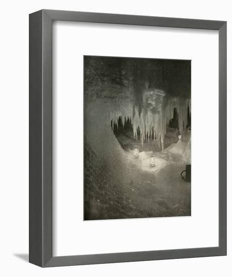 'An Ice Cavern in the Winter. Photographed by the Light of Hurricane Lamps', c1908, (1909)-Unknown-Framed Photographic Print