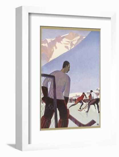 An Ice-Hockey Match in Chamonix France-Roger Broders-Framed Photographic Print