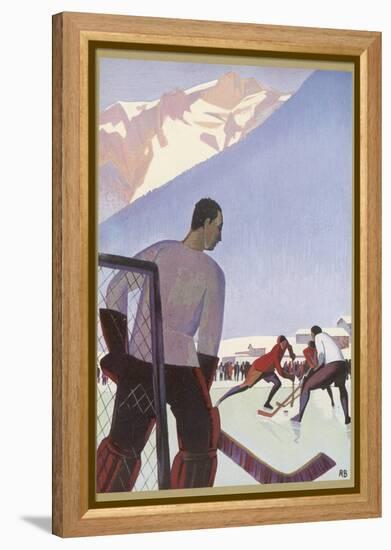 An Ice-Hockey Match in Chamonix France-Roger Broders-Framed Premier Image Canvas