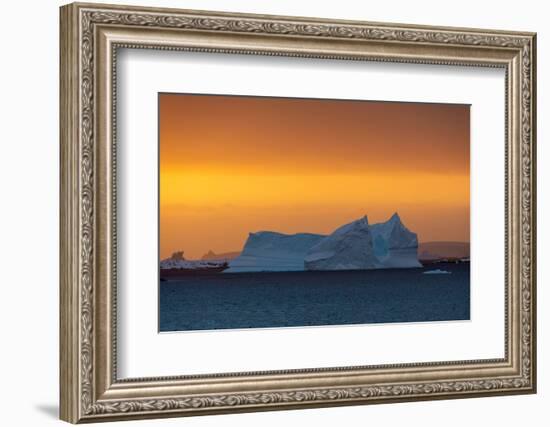 An iceberg at sunset in the Lemaire channel, Antarctica.-Sergio Pitamitz-Framed Photographic Print