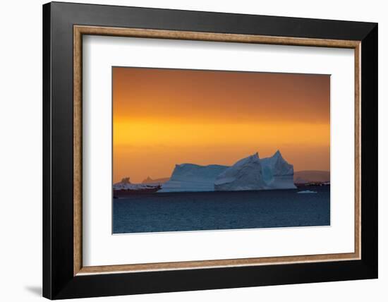 An iceberg at sunset in the Lemaire channel, Antarctica.-Sergio Pitamitz-Framed Photographic Print